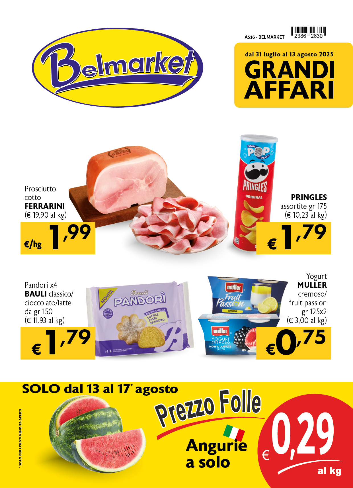 Offerte dal 31 luglio al 13 agosto 2025